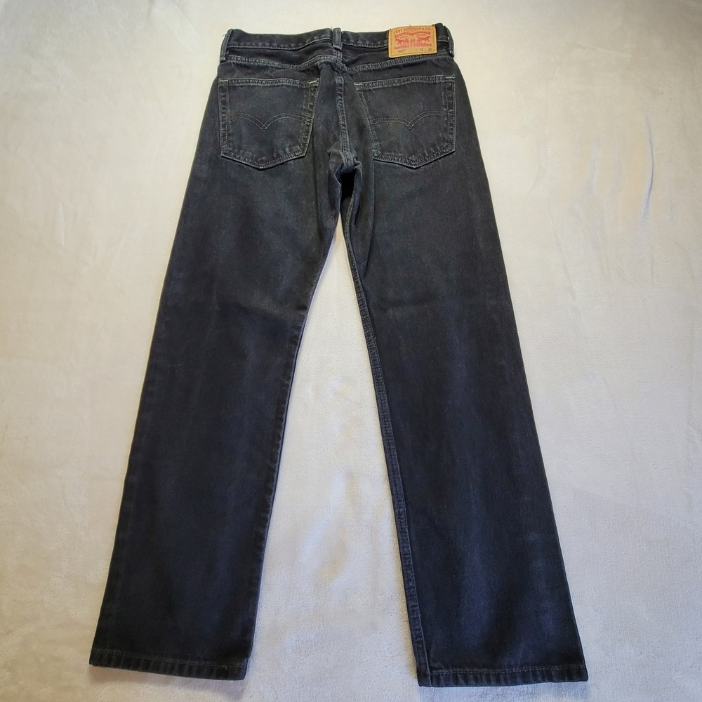 Classic Levi's 505 Regular Fit Jeans Mens 32x30 Black Straight Leg Denim - Picture 3 of 14